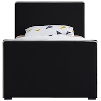 Contemporary Dillard Twin Bed Black Velvet
