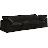 Cozy Black Velvet Comfort Modular Sofa