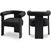 Meridian Furniture Barrel Fabric Barrel Dining Chair with Black Frame