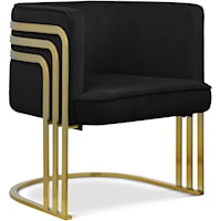 Rays Black Velvet Accent Chair