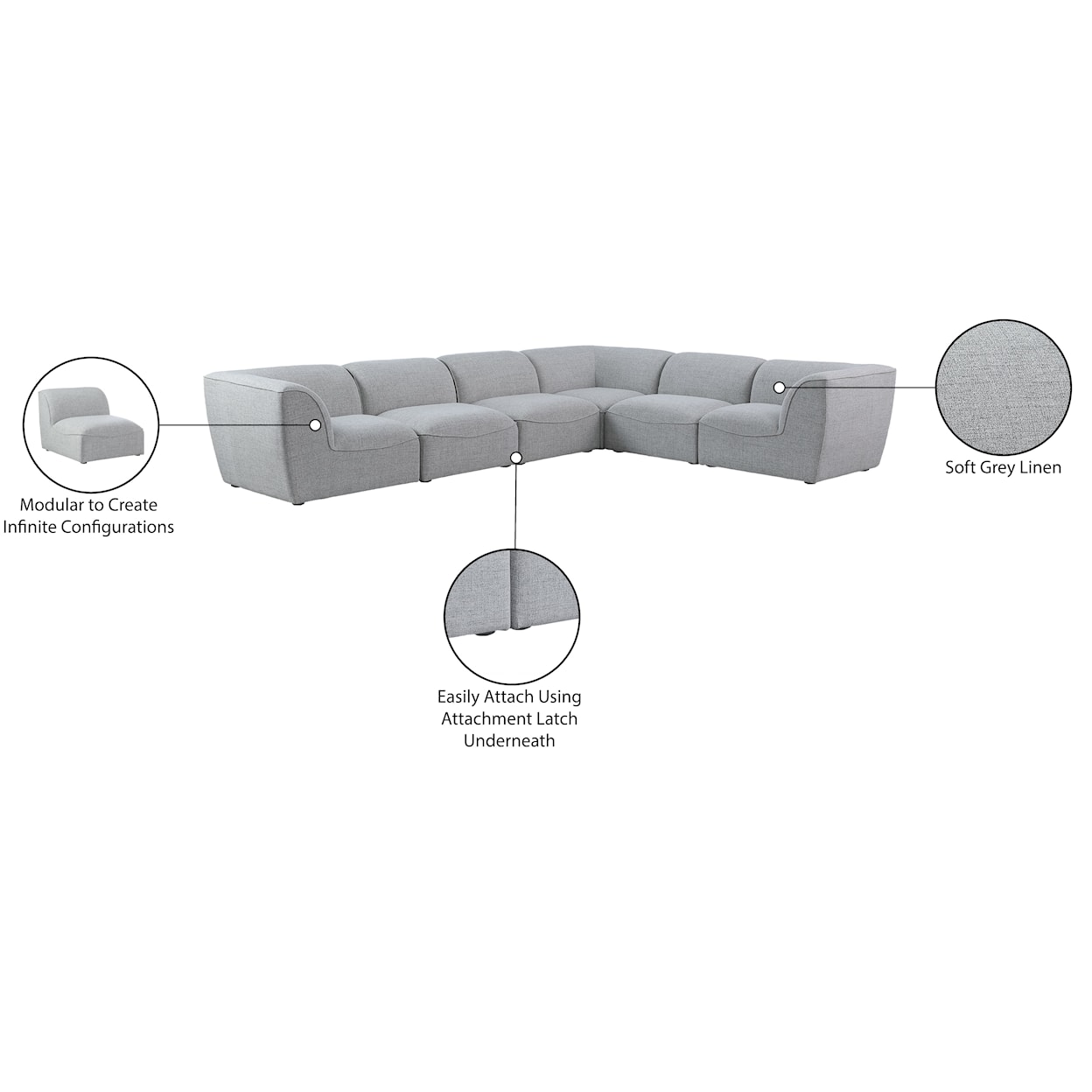 Meridian Furniture Miramar Modular Sectional