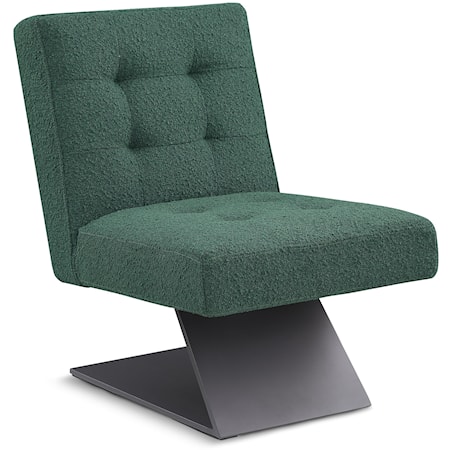 Zeal Green Boucle Fabric Accent Chair