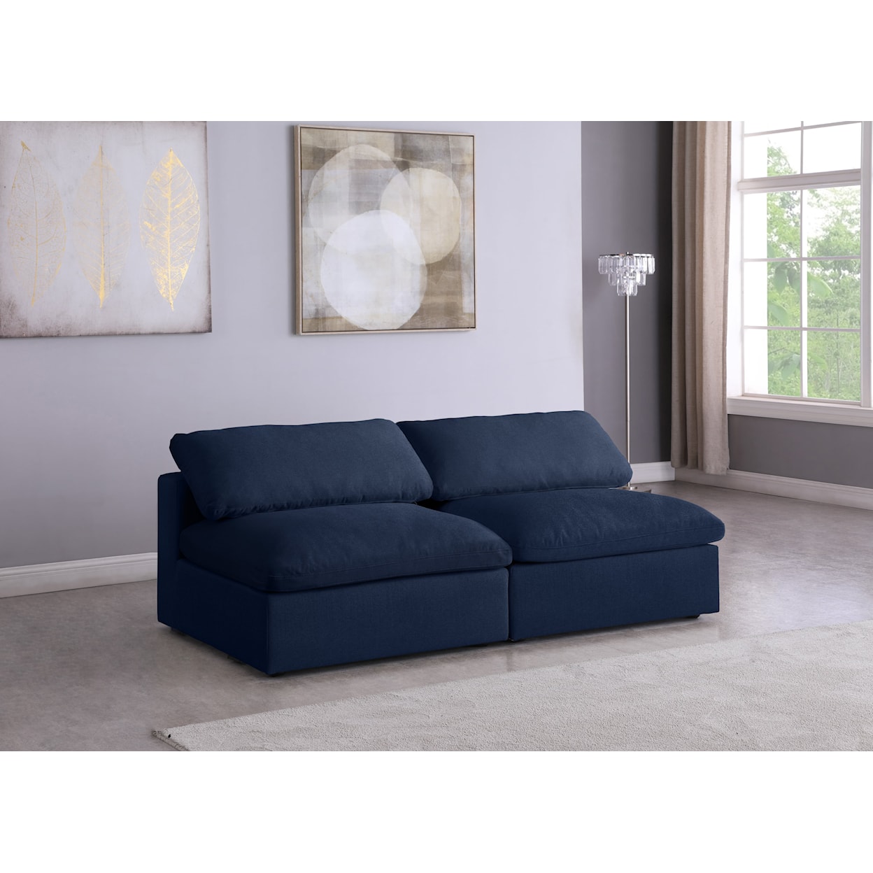 Meridian Furniture Serene Deluxe Comfort Modular Armless Sofa