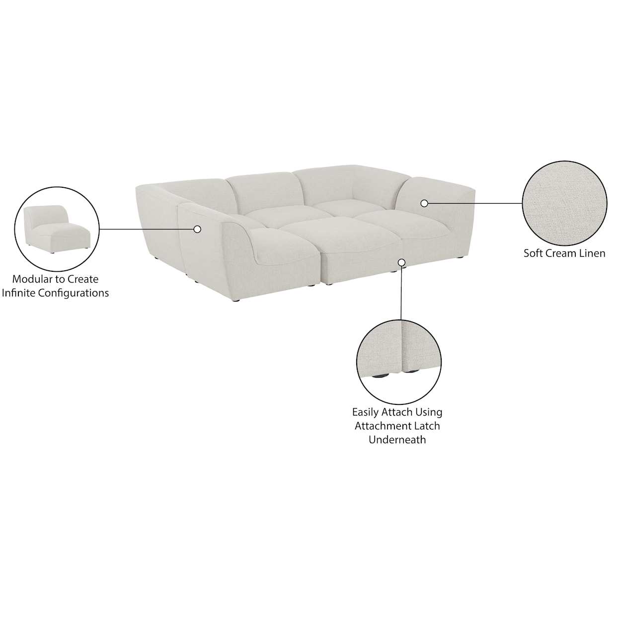 Meridian Furniture Miramar Modular Sectional