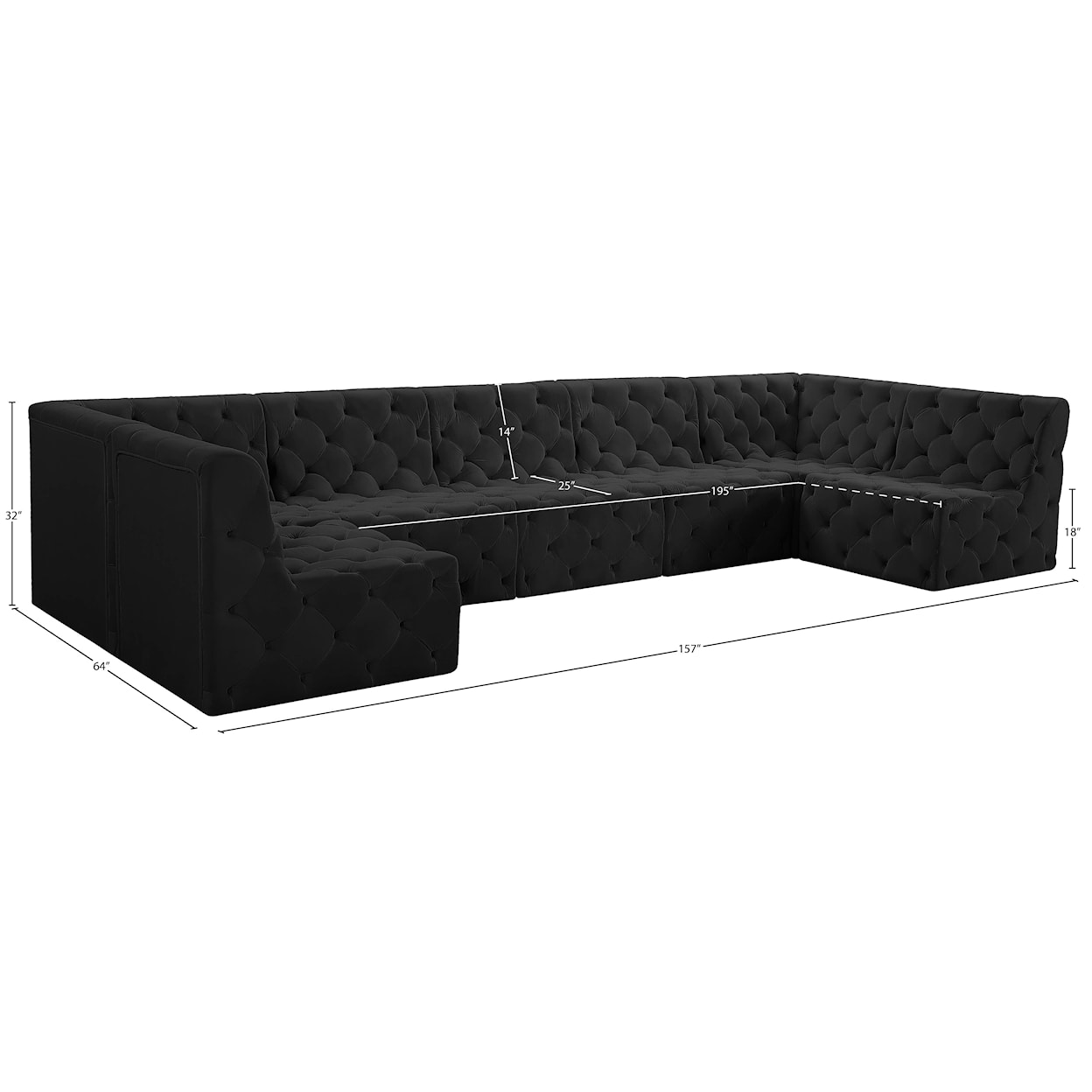 Meridian Furniture Tuft Modular Sectional