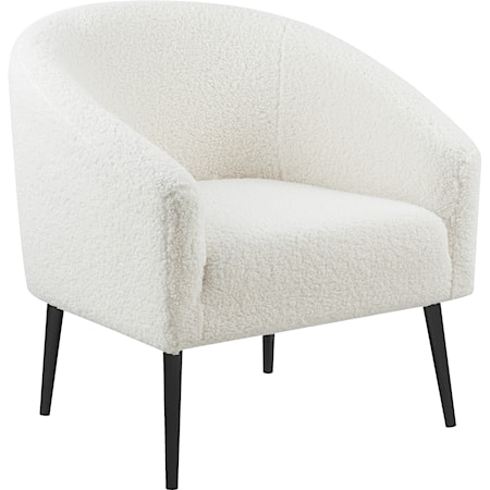 White Faux Sheepskin Fur Accent Chair