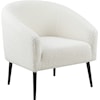 Meridian Furniture Barlow White Faux Sheepskin Fur Accent Chair
