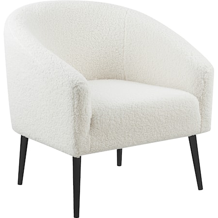  White Faux Sheepskin Fur Accent Chair