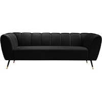 Contemporary Beaumont Sofa Black Velvet