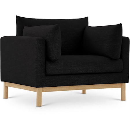 Langham Black Linen Textured Fabric Chair