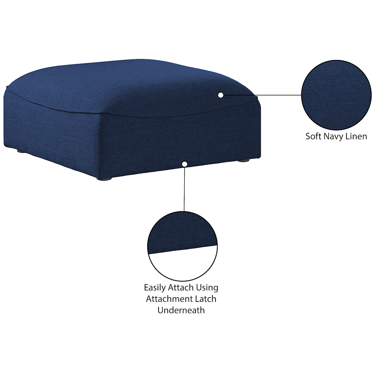 Meridian Furniture Miramar Ottoman