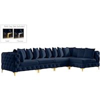 Tremblay Navy Velvet Modular Sectional