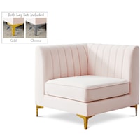 Alina Pink Velvet Corner Chair