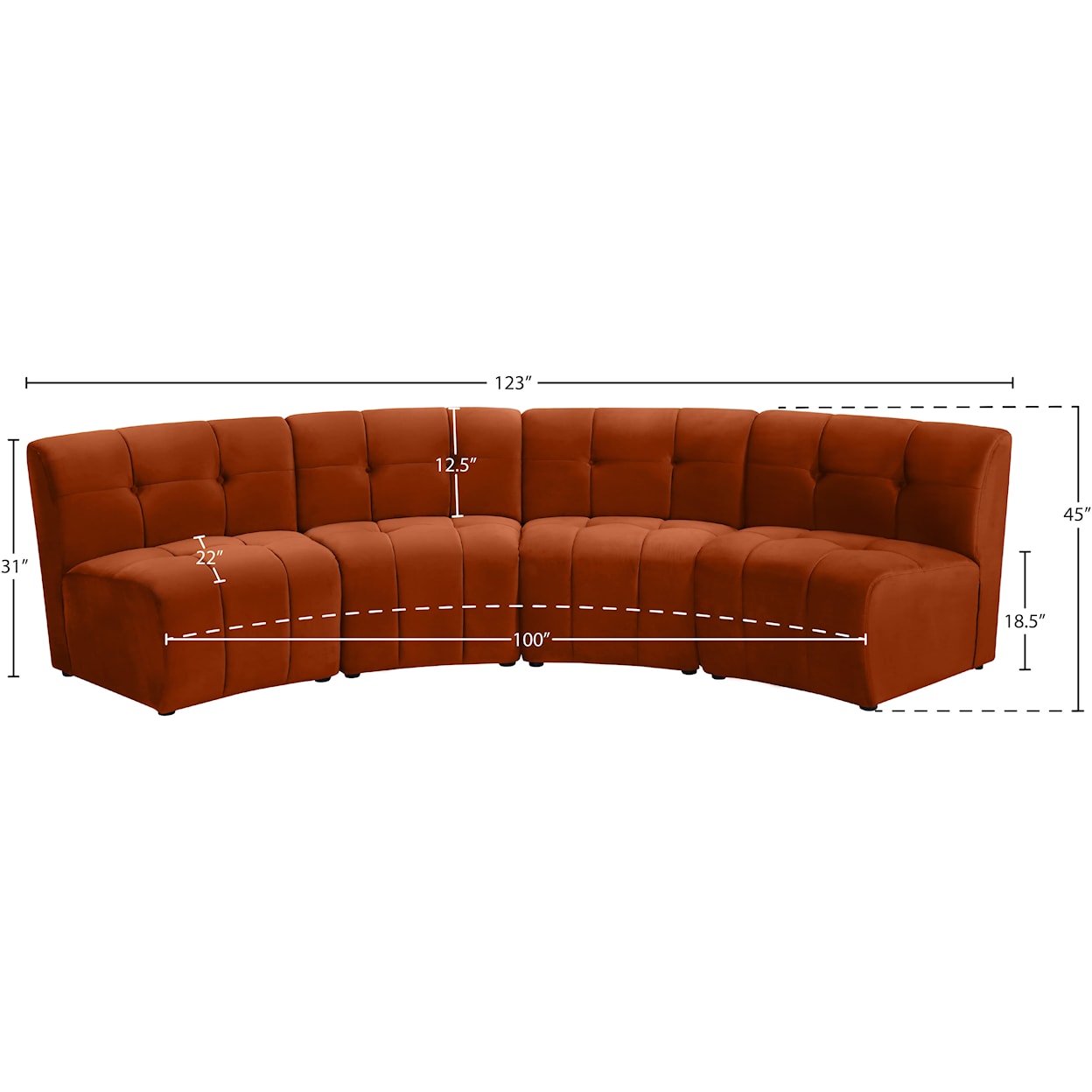 Meridian Furniture Limitless 4pc. Modular Sectional