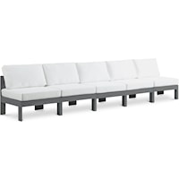 Nizuc White Water Resistant Fabric Outdoor Patio Modular Sofa