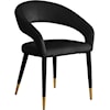 Meridian Furniture Destiny Upholstered Black Velvet Dining Chair