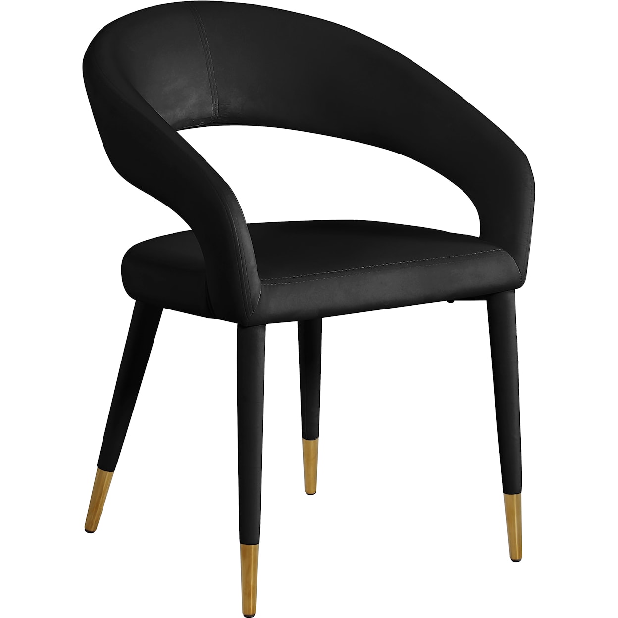 Meridian Furniture Destiny Upholstered Black Velvet Dining Chair