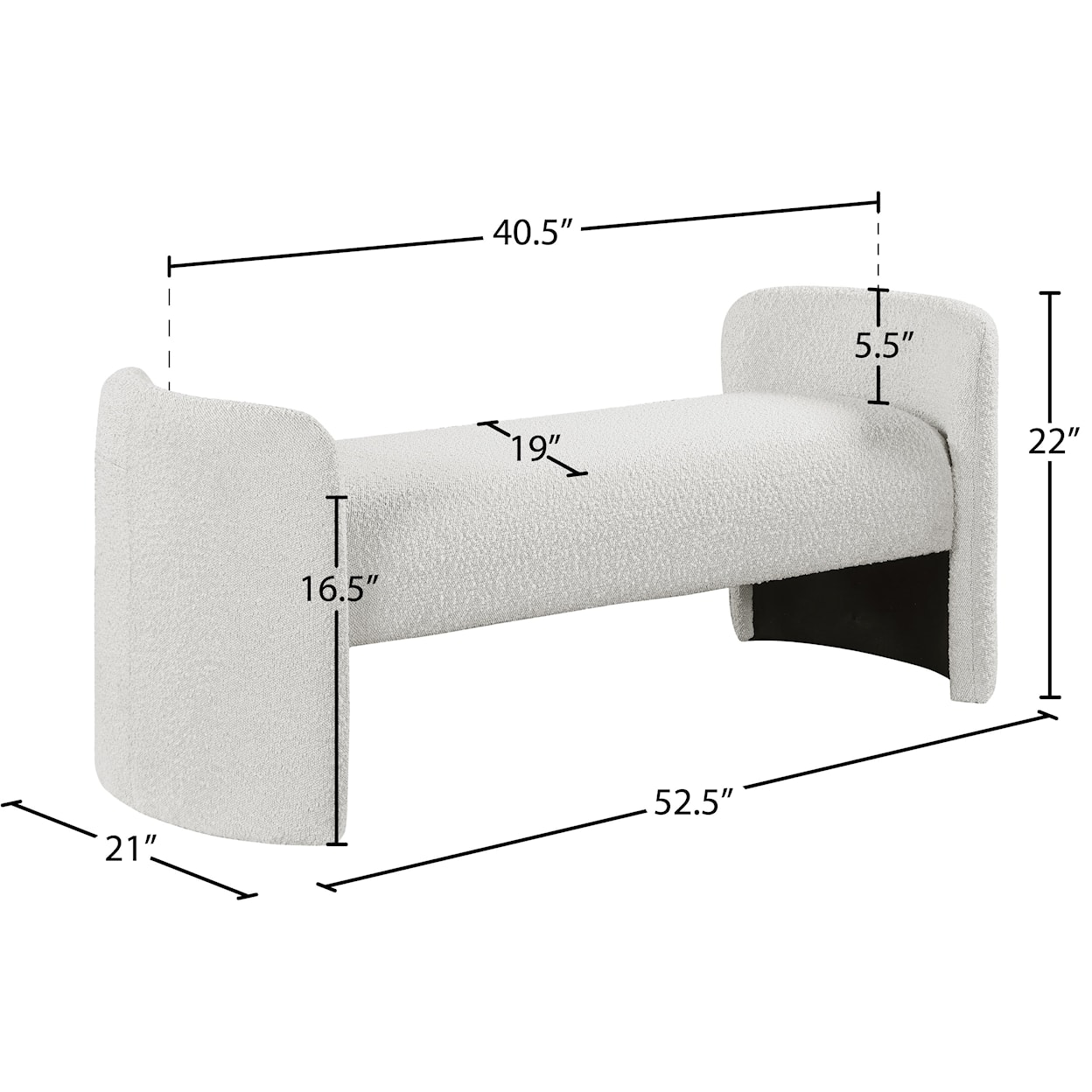 Meridian Furniture Peyton Bench