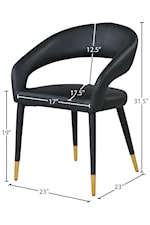 Meridian Furniture Destiny Contemporary Upholstered Black Faux Leather Dining Chair