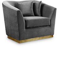 Contemporary Arabella Chair Grey Velvet