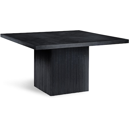 Contemporary Square Pedestal Dining Table - Black
