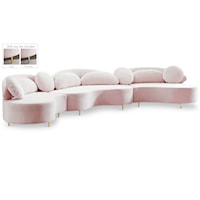 Vivacious Pink Velvet 3Pc. Sectional (3 Boxes)