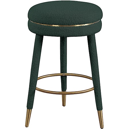 Upholstered Boucle Swivel Counter Stool