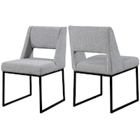 Jayce Grey Boucle Fabric Dining Chair