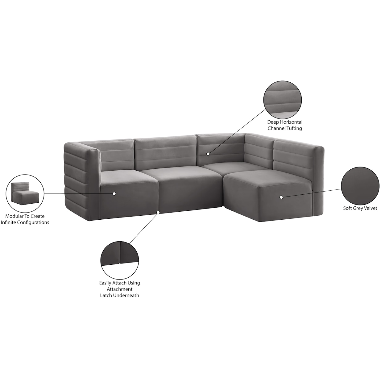 Meridian Furniture Quincy Modular Sectional