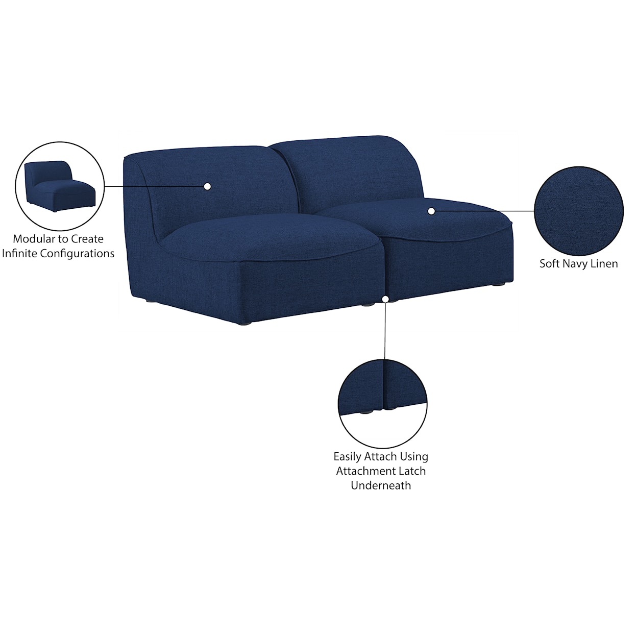 Meridian Furniture Miramar Modular Sofa