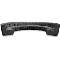 Infinity Grey Velvet 9Pc. Modular Sectional