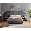 Meridian Furniture Cleo Upholstered Grey Velvet Queen Bed