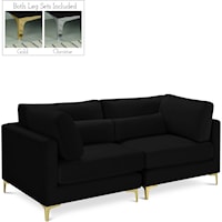 Julia Black Velvet Modular Sofa