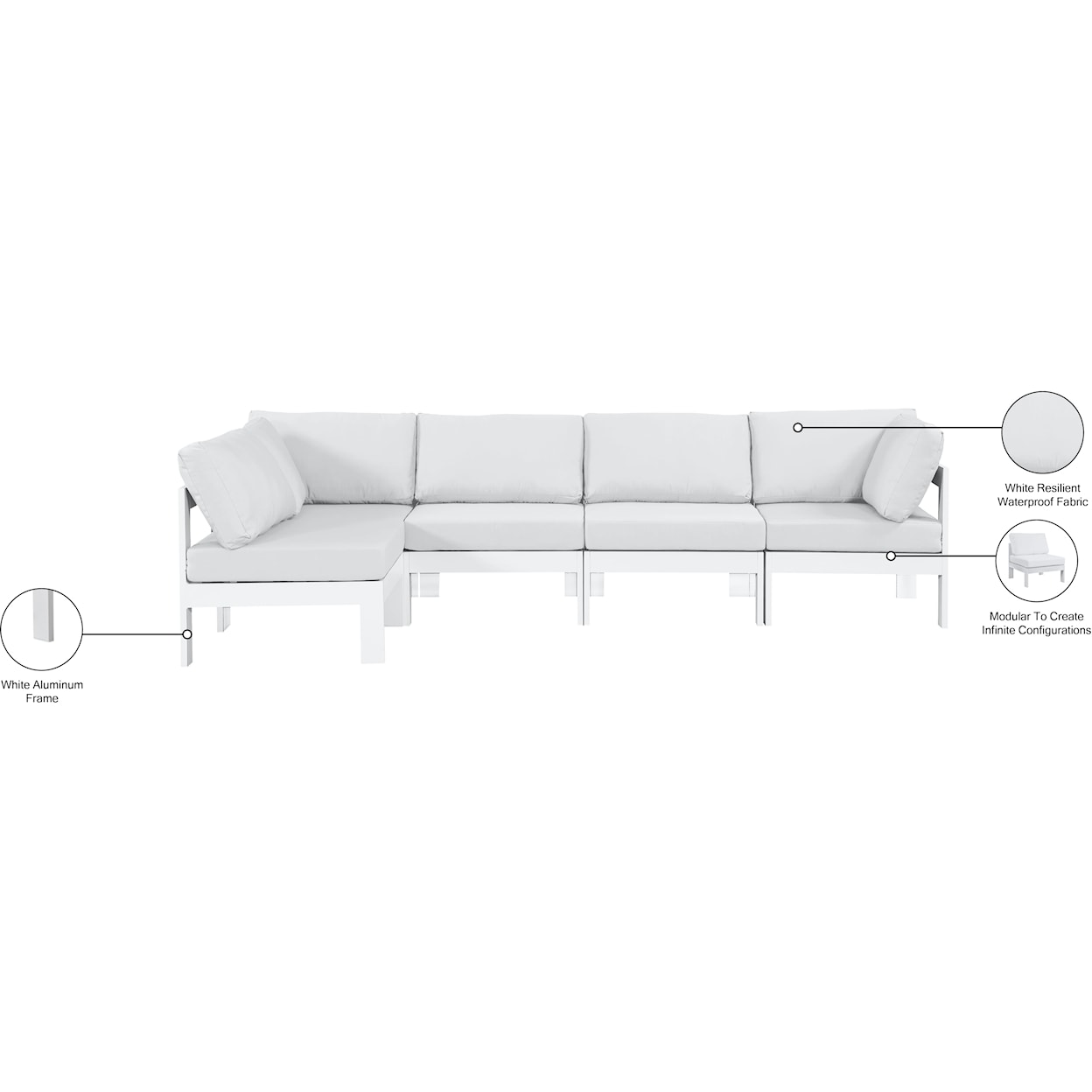 Meridian Furniture Nizuc Modular Sectional