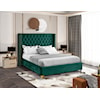 Meridian Furniture Barolo  Upholstered Green Velvet Queen Bed