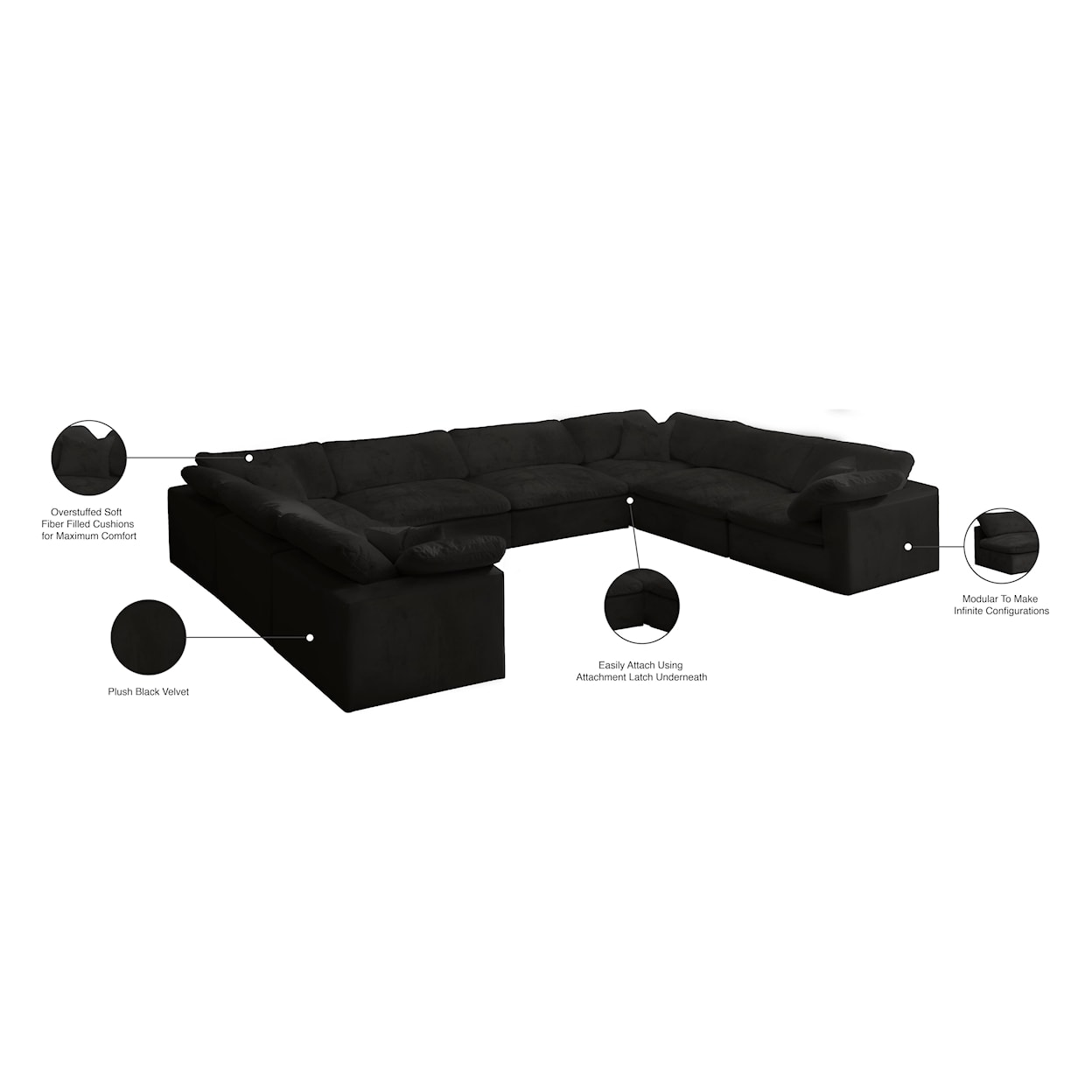 Meridian Furniture Cozy Comfort Modular Sectional