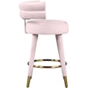 Meridian Furniture Fitzroy Upholstered Pink Velvet Counter Stool