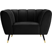 Contemporary Beaumont Chair Black Velvet
