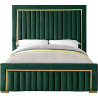 Contemporary Dolce Queen Bed Green Velvet
