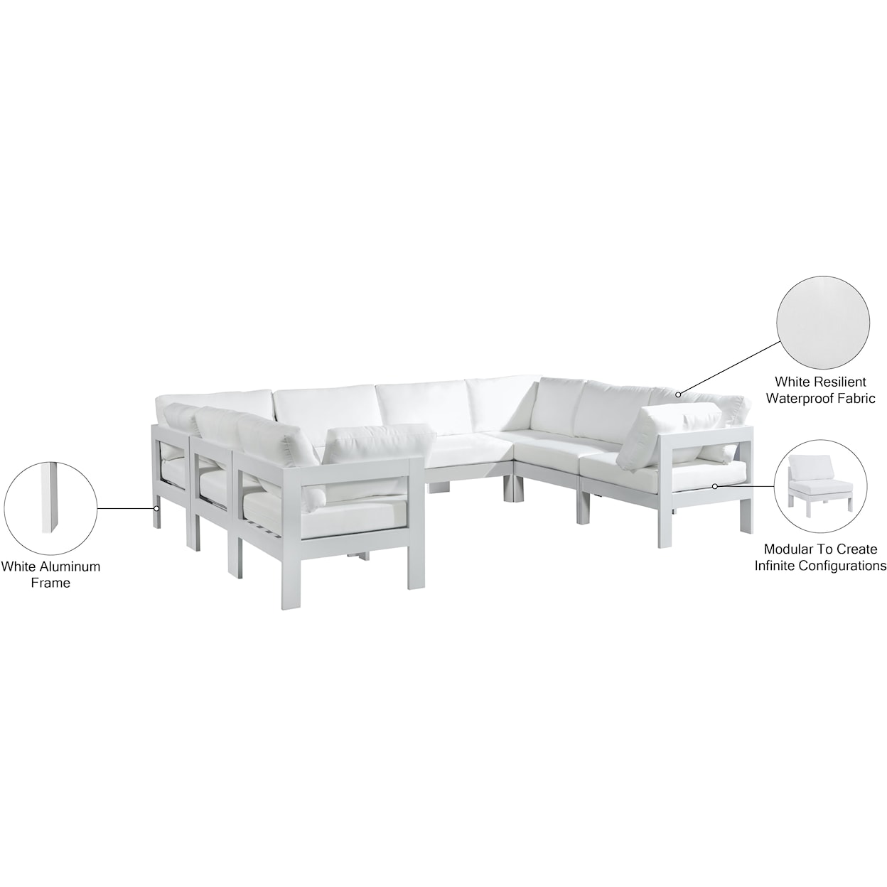 Meridian Furniture Nizuc Modular Sectional