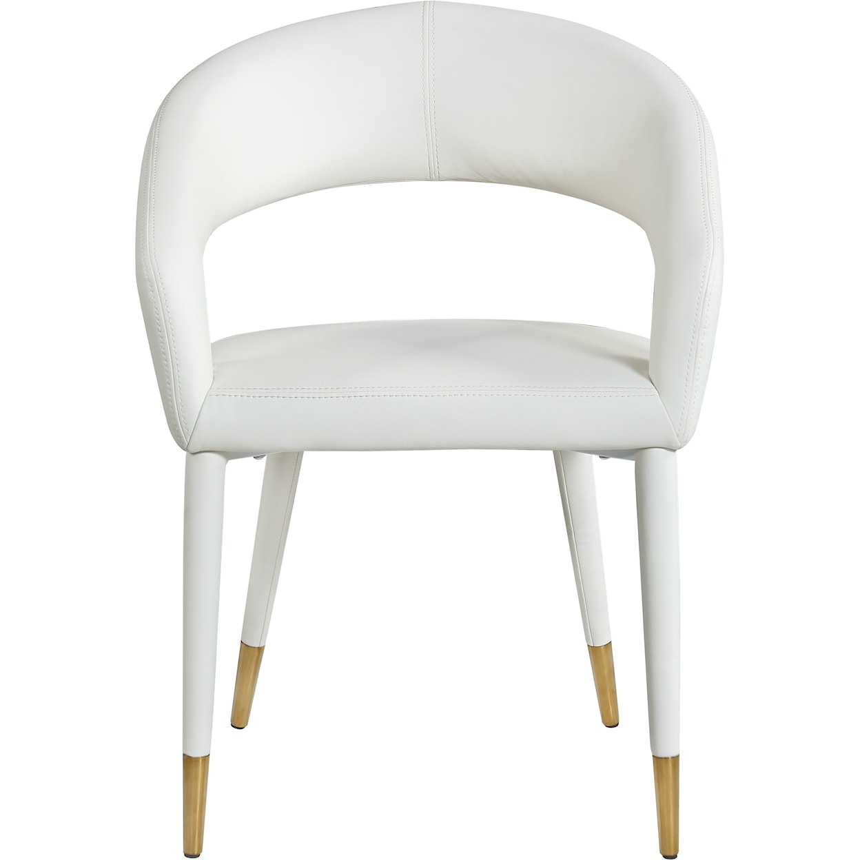 Meridian Furniture Destiny Upholstered Faux Cream Leather Dining Chair