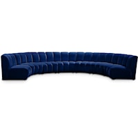 Infinity Navy Velvet 7Pc. Modular Sectional