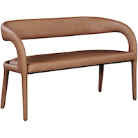 Sylvester Brown Faux Leather Bench