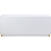 Meridian Furniture Cosmopolitan White Lacquer Sideboard with Gold Base