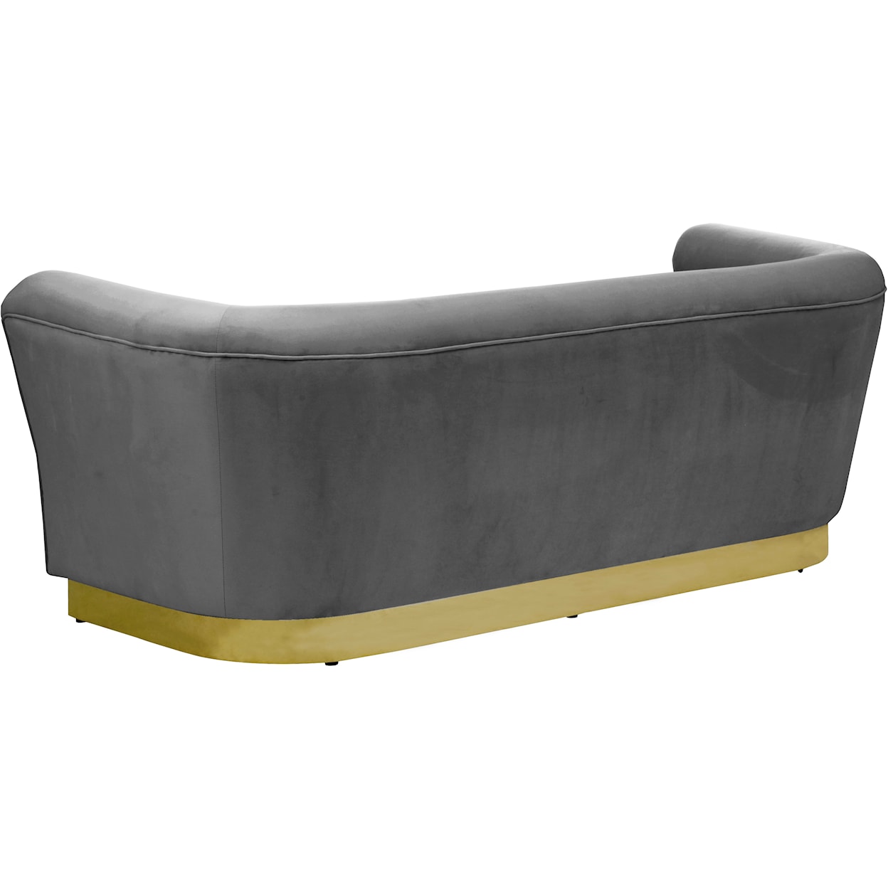 Meridian Furniture Bellini Grey Velvet Sofa with Gold Steel Base