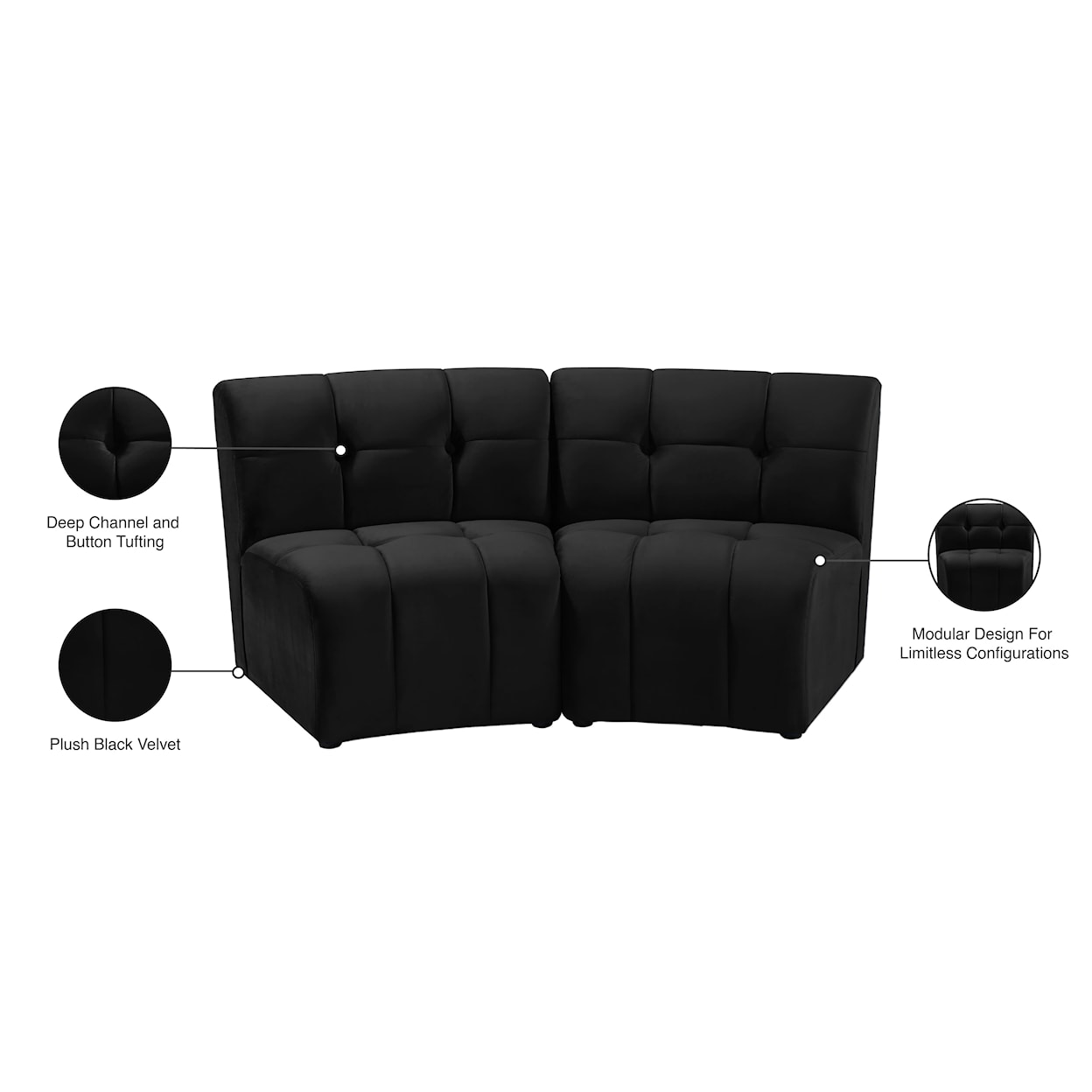 Meridian Furniture Limitless 2pc. Modular Sectional