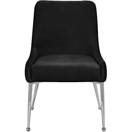 Contemporary Ace Dining Chair Black Velvet