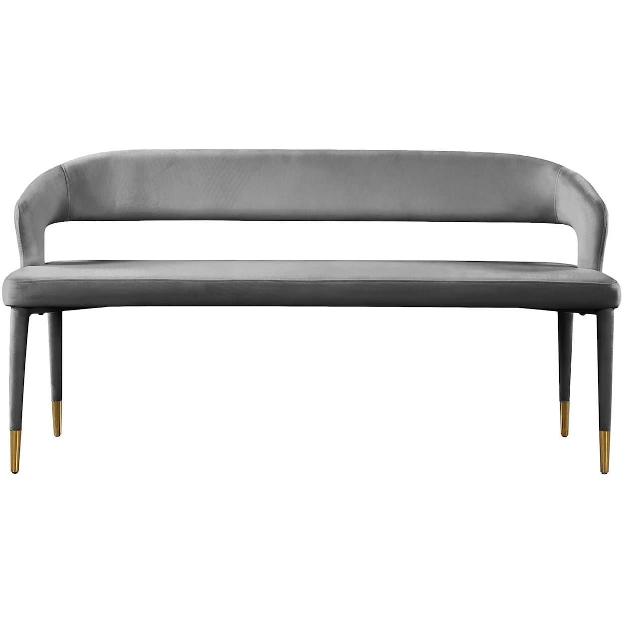 Meridian Furniture Destiny Upholstered Grey Velvet Bench