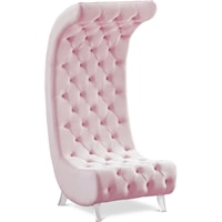 Contemporary Pink Velvet Upholstered Accent Chair