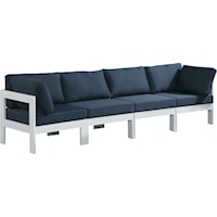 Nizuc Navy Water Resistant Fabric Outdoor Patio Modular Sofa